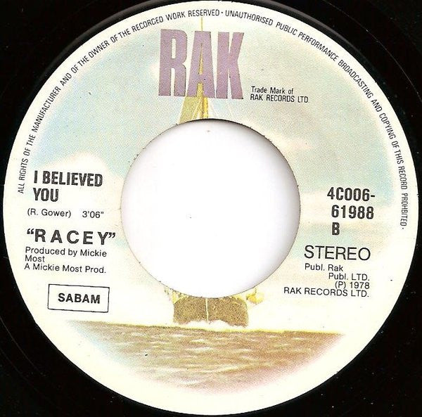 Racey : Lay Your Love On Me (7", Single)