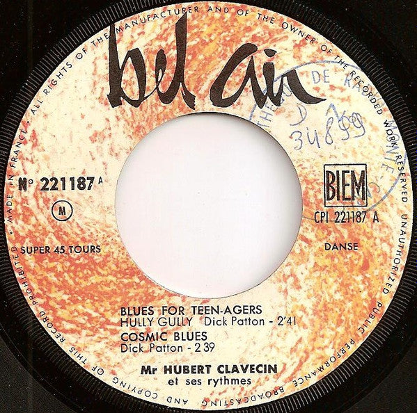 Monsieur Hubert Clavecin Et Ses Rythmes : Blues & Hully Gully (7", EP)