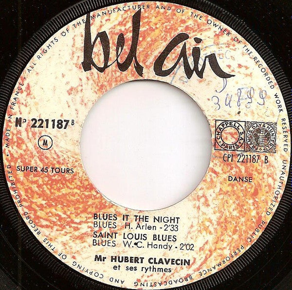 Monsieur Hubert Clavecin Et Ses Rythmes : Blues & Hully Gully (7", EP)