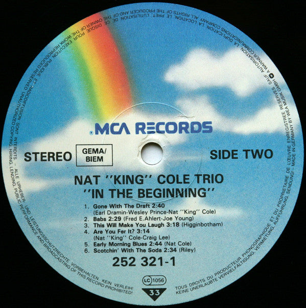 The Nat King Cole Trio : In The Beginning (LP, Comp)