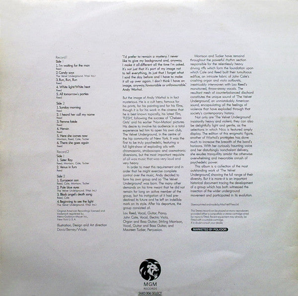 The Velvet Underground Featuring Nico (3) : Andy Warhol's Velvet Underground Featuring Nico (2xLP, Comp, Gat)