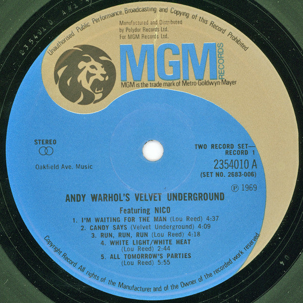 The Velvet Underground Featuring Nico (3) : Andy Warhol's Velvet Underground Featuring Nico (2xLP, Comp, Gat)