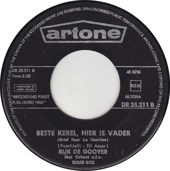 Rijk de Gooyer : Brief Uit La Courtine + Antwoord (7", Single, Bla)