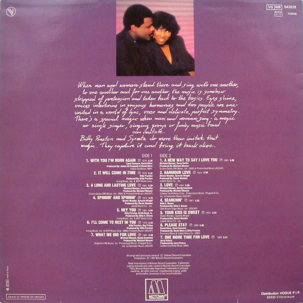 Billy Preston & Syreeta : The Most Beautiful Songs (LP, Comp)