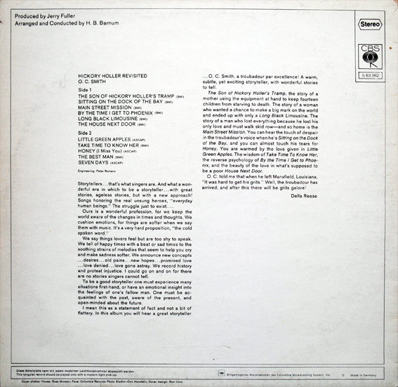 OC Smith : Hickory Holler Revisited (LP, Album)