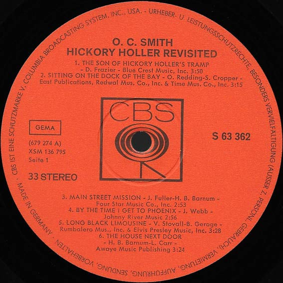 OC Smith : Hickory Holler Revisited (LP, Album)