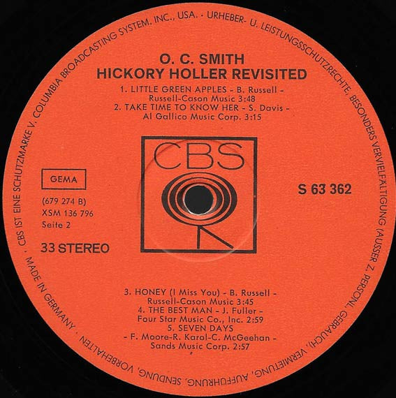 OC Smith : Hickory Holler Revisited (LP, Album)