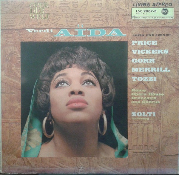 Giuseppe Verdi, Leontyne Price, Jon Vickers, Robert Merrill, Rita Gorr, Giorgio Tozzi, Orchestra Del Teatro Dell'Opera Di Roma And Coro Del Teatro Dell'Opera Di Roma Conducted By Georg Solti : Aida, Arien Und Szenen (LP)