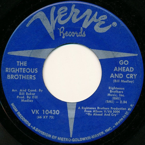 The Righteous Brothers : Go Ahead And Cry (7", Single)