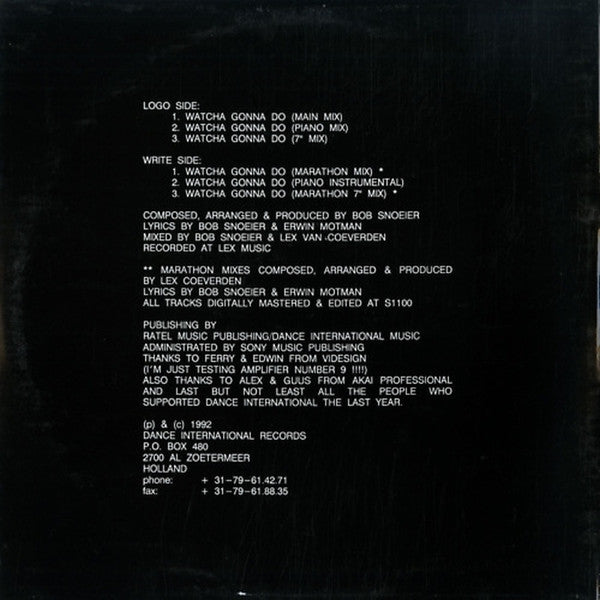 Hitfactory : Watcha Gonna Do (12")