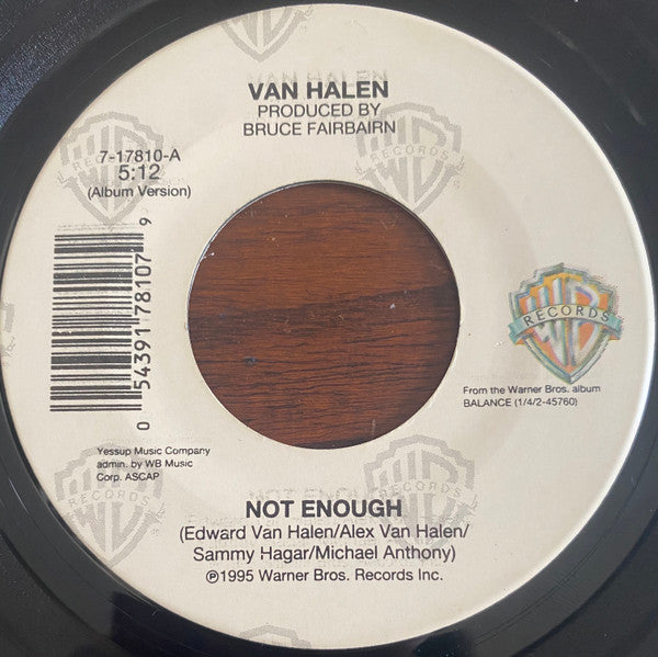 Van Halen : Not Enough (7", Single)