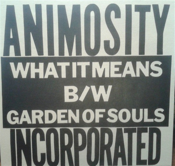 Animosity Incorporated : What It Means / Garden Of Souls (7", Single, Ltd, Num)