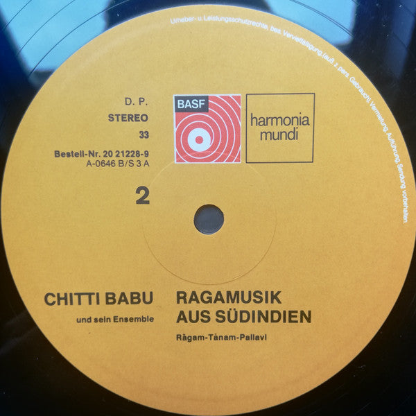 Chitti Babu Und Sein Ensemble* : Raga-Musik Aus Südindien (LP, Gat)