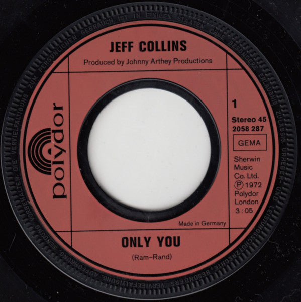 Jeff Collins (2) : Only You (7", Single)