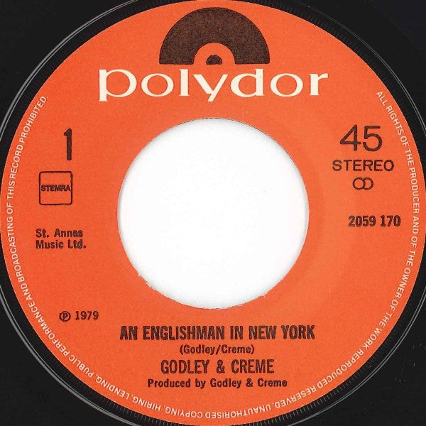Godley & Creme : An Englishman In New York (7", Single)