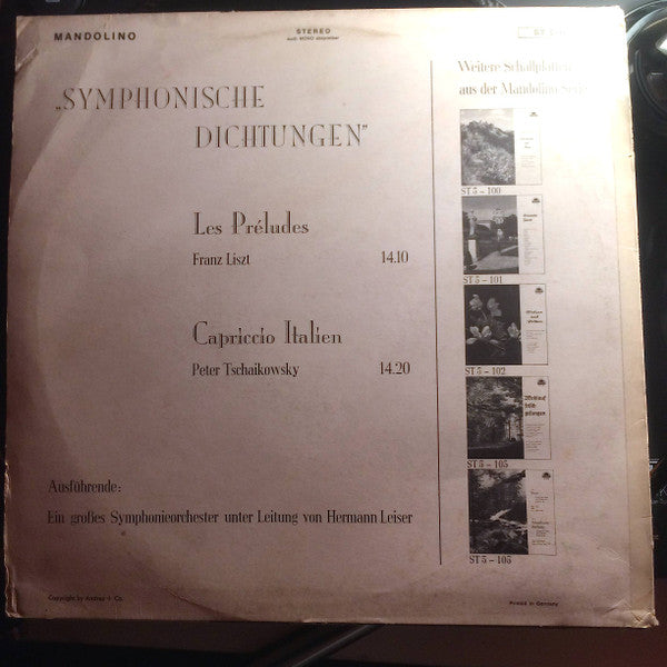 Franz Liszt, Pyotr Ilyich Tchaikovsky : Symphonische Dichtungen (LP)