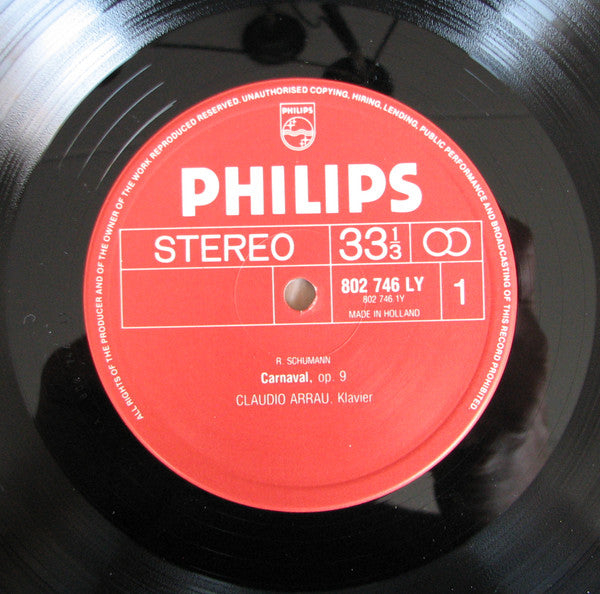Robert Schumann - Claudio Arrau : Carnaval, Op. 9 / Fantasie C-dur, Op. 17 (LP)