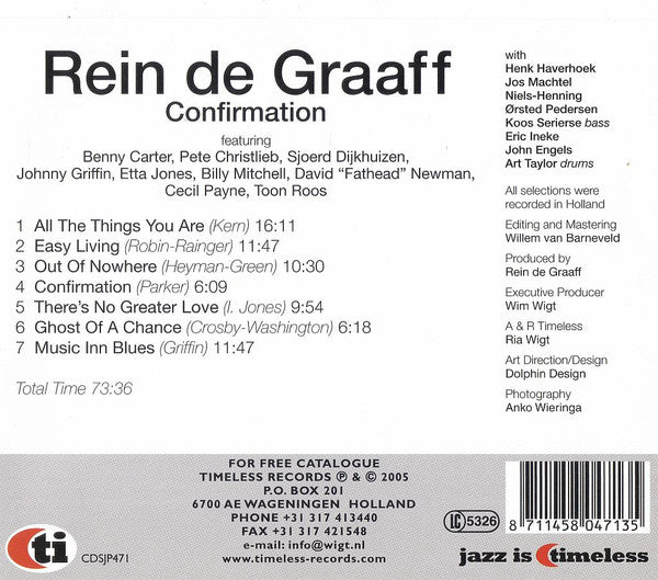 Rein De Graaff : Confirmation (CD, Album, Comp)