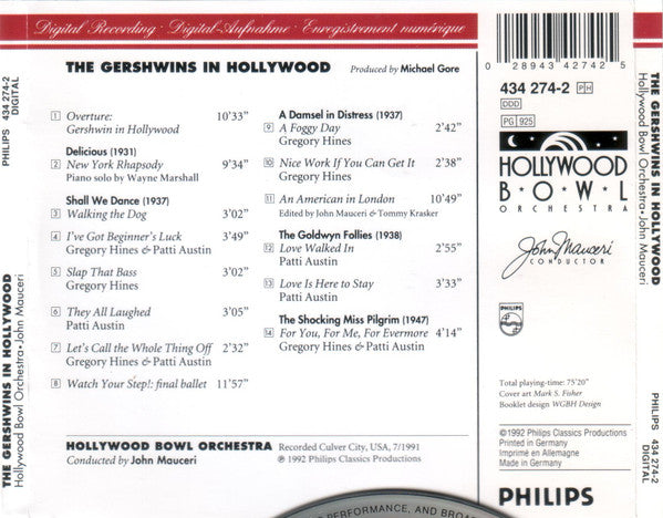 George & Ira Gershwin - Hollywood Bowl Orchestra, John Mauceri : The Gershwins In Hollywood (CD, Album)