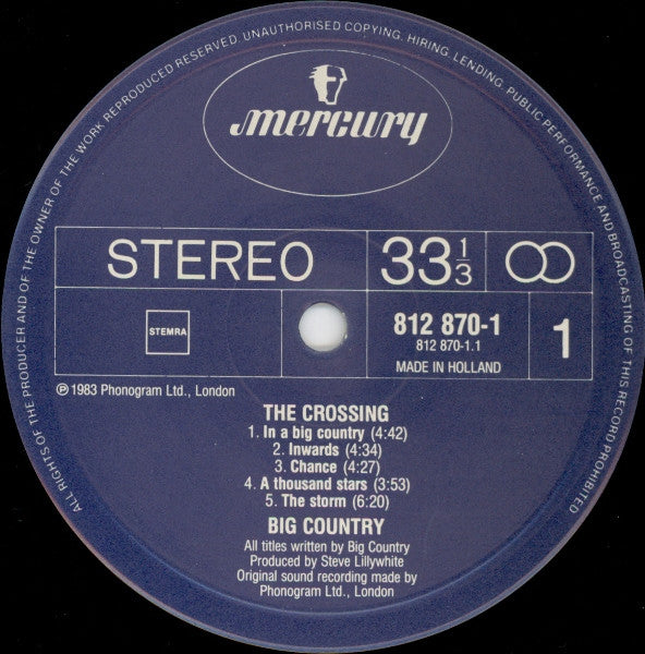Big Country : The Crossing (LP, Album)