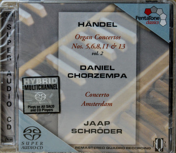Georg Friedrich Händel / Daniel Chorzempa, Concerto Amsterdam, Jaap Schröder : Organ Concertos - Nos. 5, 6, 8, 11 & 13 - Vol. 2 (SACD, Hybrid, Multichannel, Album, Quad)