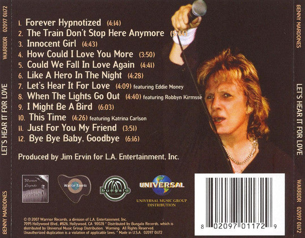 Benny Mardones : Let's Hear It For Love (CD, Album, RE)