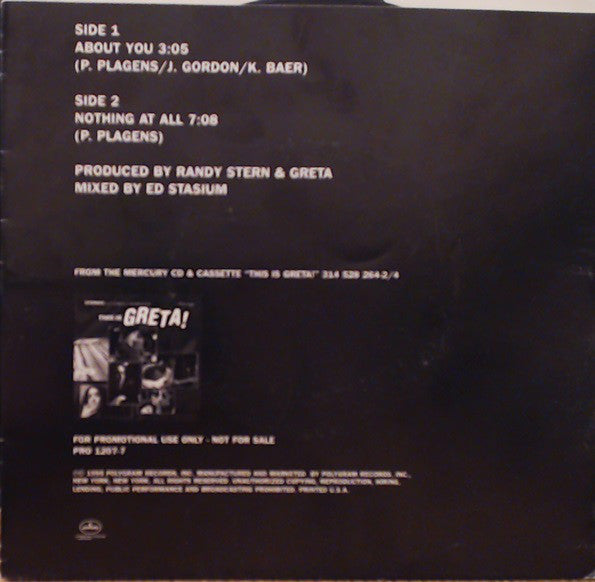 Greta (5) : About You (7", Promo)