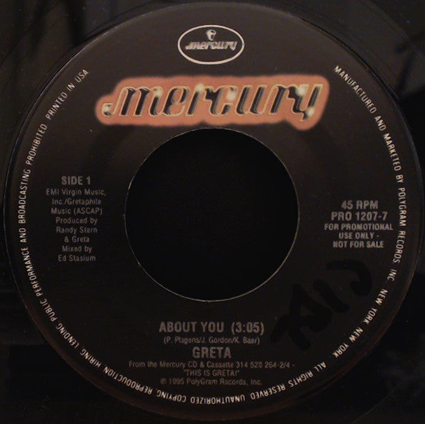 Greta (5) : About You (7", Promo)