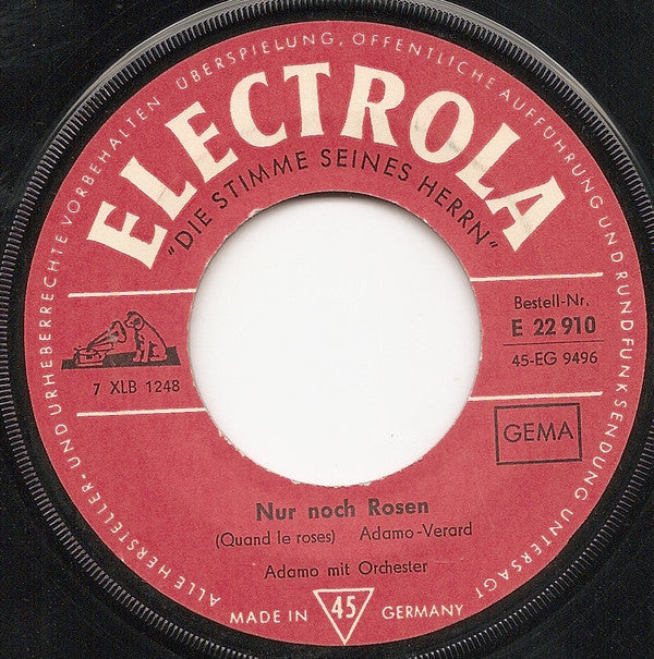 Adamo : Nur Noch Rosen (Quand Les Roses) / Ein Bisschen Herz (A Vot' Bon Coeur) (7", Single)