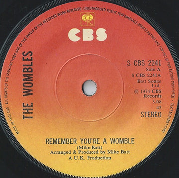 The Wombles : Remember You're A Womble (7", Single, Sol)