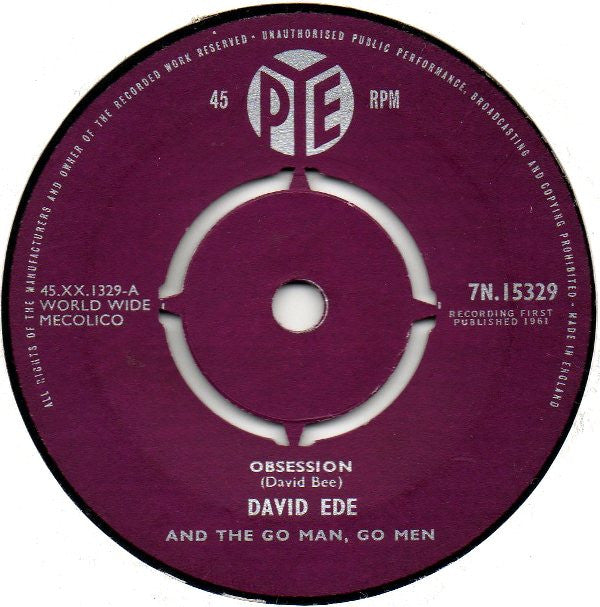 David Ede And The Go Man, Go Men : Obsession  (7")