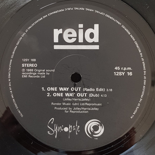 Reid : One Way Out (12", Single)