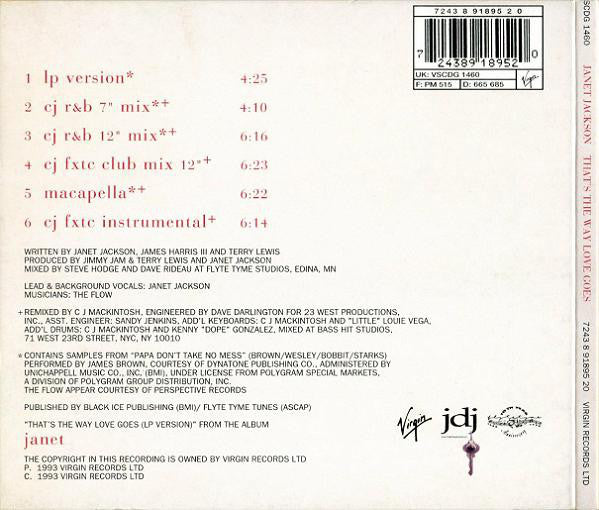 Janet Jackson : That's The Way Love Goes (CD, Single, Dig)