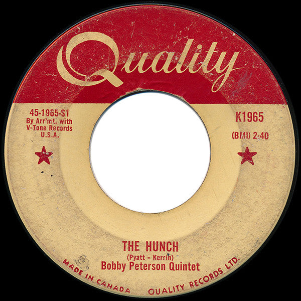 Bobby Peterson Quintet : The Hunch / Love You Pretty Baby (7", Single)