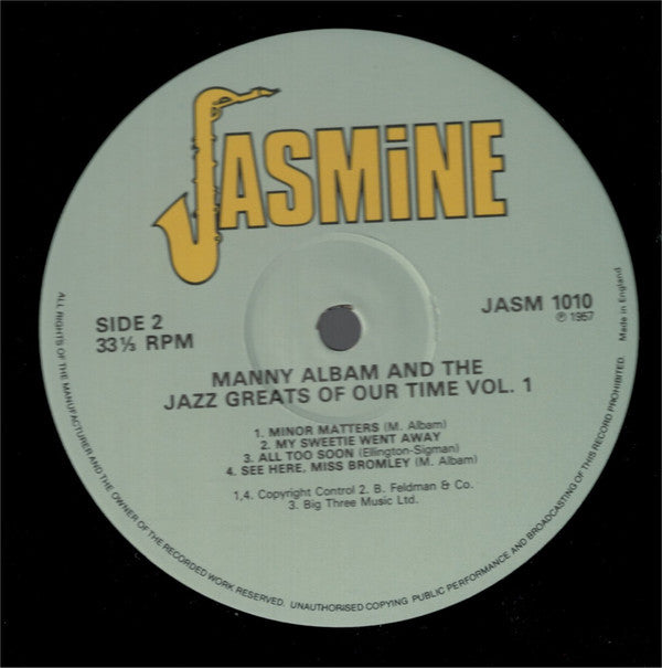 Manny Albam : The Jazz Greats Of Our Time Vol. 1 (LP, Album, Mono, RE)