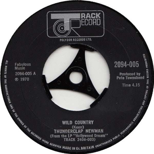 Thunderclap Newman : Wild Country (7", Single)