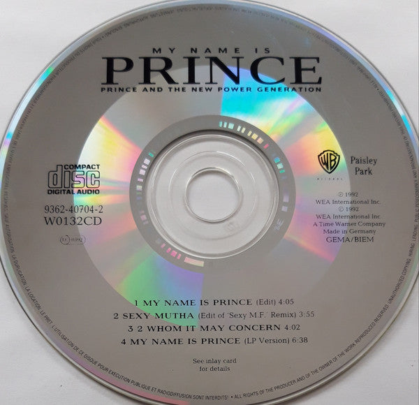 Prince And The New Power Generation : My Name Is Prince (CD, Single)