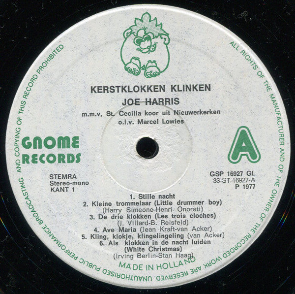 Joe Harris (4) En Sint-Ceciliakoor Van Nieuwerkerken : Kerstklokken Klinken (LP)