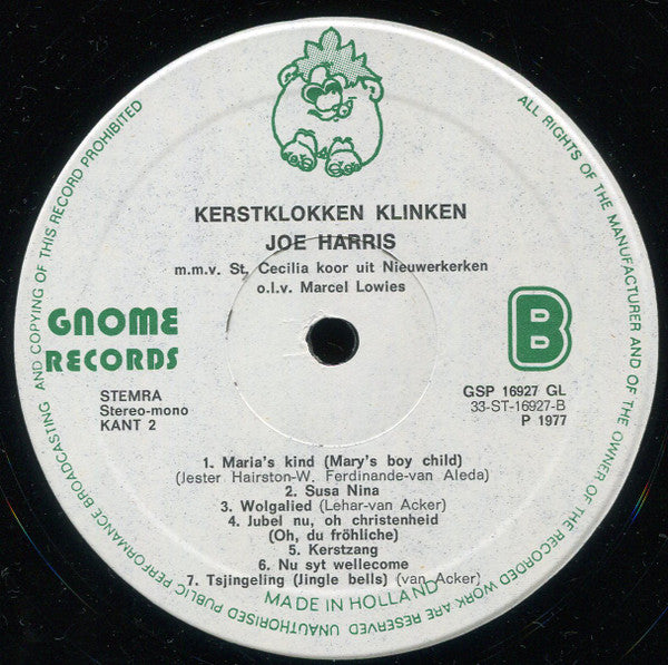 Joe Harris (4) En Sint-Ceciliakoor Van Nieuwerkerken : Kerstklokken Klinken (LP)