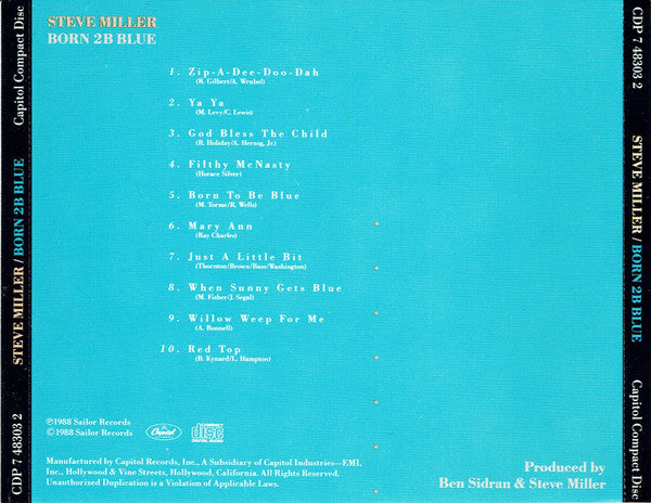 Steve Miller : Born 2B Blue (CD, Album)