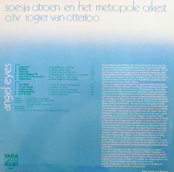Soesja Citroen En Metropole Orchestra o.l.v. Rogier van Otterloo : Angel Eyes (LP, Album)
