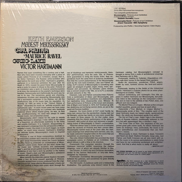 Modest Mussorgsky - Maurice Ravel • Vladimir Horowitz / Arturo Toscanini, NBC Symphony Orchestra : Two Complete Performances Of Moussorgsky's "Pictures At An Exhibition" (LP, Comp)