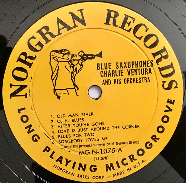 Charlie Ventura And His Orchestra : Blue Saxophones (LP, Comp, Mono)