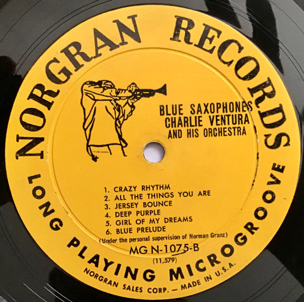 Charlie Ventura And His Orchestra : Blue Saxophones (LP, Comp, Mono)