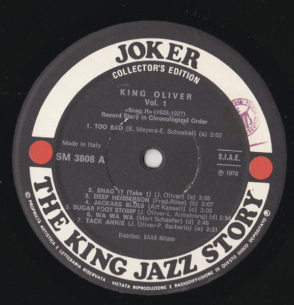 King Oliver : "Snag It" (1926-1927) (LP, Comp)