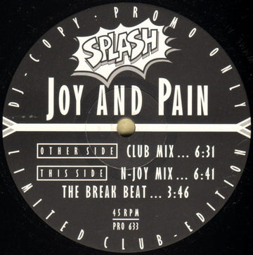 Splash (3) : Joy And Pain (12", Ltd, Promo)