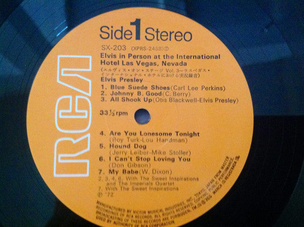 Elvis Presley : Elvis In Person At The International Hotel (LP, Album, RE, Gat)