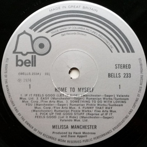 Melissa Manchester : Home To Myself (LP, Album)