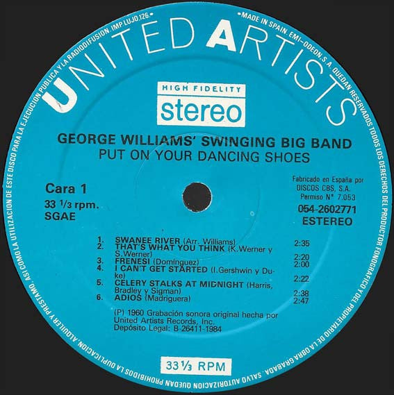 George Williams' Swinging Big Band : Put On Your Dancing Shoes (LP, Album, RE)
