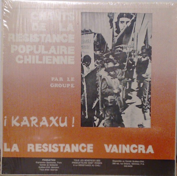 ¡Karaxu!* : Etendard De La Lutte Des Opprimes / Chants De La Resistance Populaire Chilienne (LP, Album)